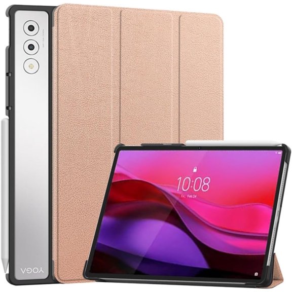 Magnetic Auto Sleep Wake Hard Cover for Tab Plus 12.7" / Pad Pro AI TB350FU, PU Leather Protective Tablet Case,Rose Gold
