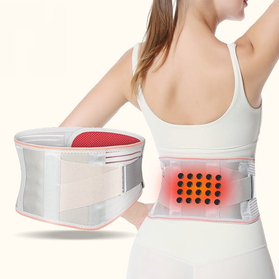Magnetic Back Support Belt, Self Heating Lumbar Brace with 4 Support Stays Breathable Compression Waist Support Pain Relief, for Office Work Driving Exercise Gardening