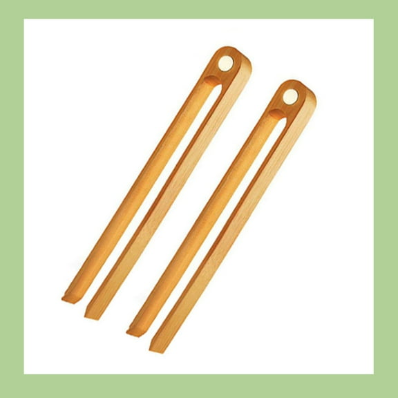Magnetic Bamboo Toaster Tongs Reusable Heat Resistant Wooden Toast Tongs Long Natural Wood Kitchen Utencil
