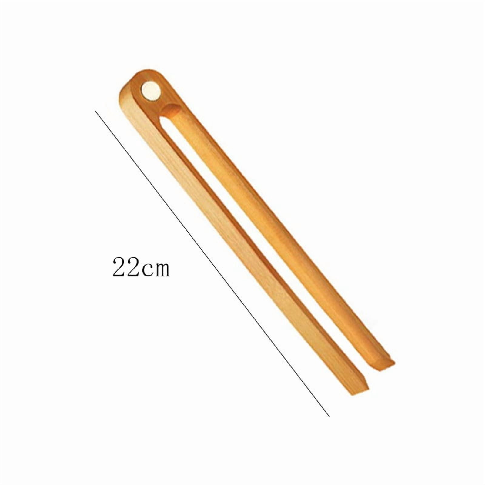 Magnetic Bamboo Toaster Tongs Reusable Heat Resistant Wooden Toast