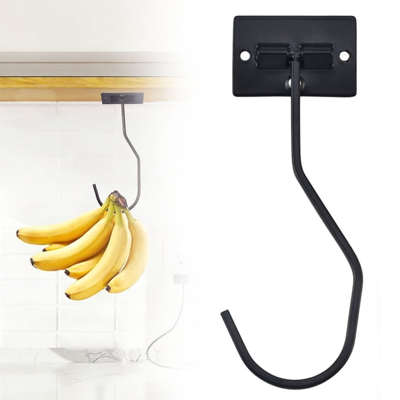 Magnetic Banana Hanger Ecohintz Foldable Magnetic Banana Holder Hook - Adhesive Countertop Stainless Steel Organizer, Space-Saving & Rust-Resistant for Fruit Storage in Kitchens & Pantries