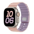 thumbnail image 1 of Magnetic Band for Apple Watch Series 10 46mm for Men Women 42mm 44mm 45mm 49mm Bands, Sport Silicone Strap Secure Button Wristband for iWatch Series 9 8 7 6 5 4 3 SE 2 1 Ultra, Pink/Purple, 1 of 10