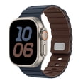 thumbnail image 1 of Magnetic Band Compatible for Apple Watch Series 10 42mm for Men Women 41mm 40mm 38mm Bands, Sport Silicone Strap Secure Button Wristband for iWatch Series 9 8 7 6 5 4 3 SE 2 1, Blue/Chocolate, 1 of 10