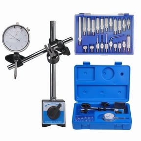 Magnetic Base Dial Indicator Kit with 22 Test Tips and Adjustable Long Arm for Lathe/Milling/Vibration Measurement,1pcs x dial indicator with magnetic base