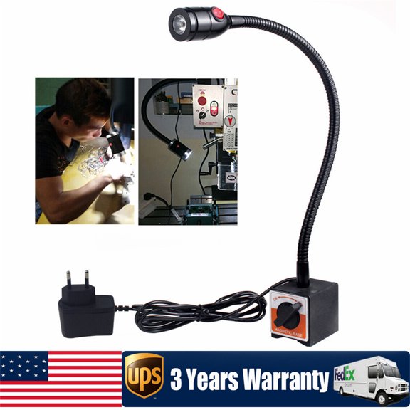 Magnetic Base LED Work Lights Flexible Gooseneck Lathe Milling CNC Machine Lamps