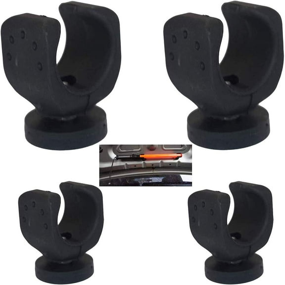 Magnetic Base Mount, Flashlight Mounting Brackets, Strong magnets and Flexible clamp, Round Base Magnet Fastener with Rubber, for Flashlight Holder - 4 PackTwo Big and Two Small