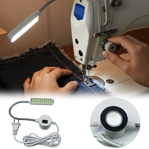 Base Sewing Machine LED Work Light with Flexible Gooseneck 30 LED Bulbs for Quilting Crafting Workbench