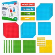 Simply Magic Magnetic Base Ten Blocks for Math, 131+4-Piece Math Manipulative Set