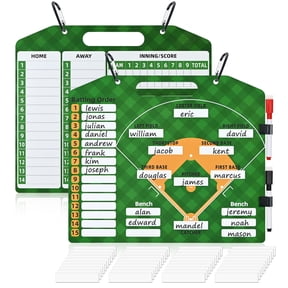 Magnetic Baseball Lineup Board, Dry Erase Coaching Lineup Boards, Baseball Lineup Cards, Double Sided Coaching Whiteboards, Baseball Lineup Board for Dugout