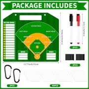 Magnetic Baseball Lineup Board for Dugout, Green Baseball Clipboard for Coaches