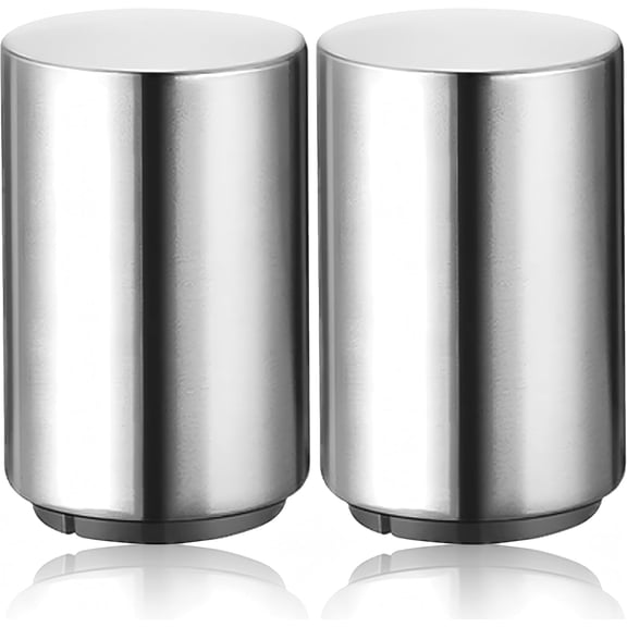 Magnetic Beer Bottle Opener with Automatic Cap Catcher, Ultra Premium Stainless Steel Soda & Beer Bottle Opener, Push & Pull Convenient Design Bar Accessory (2 pcs)