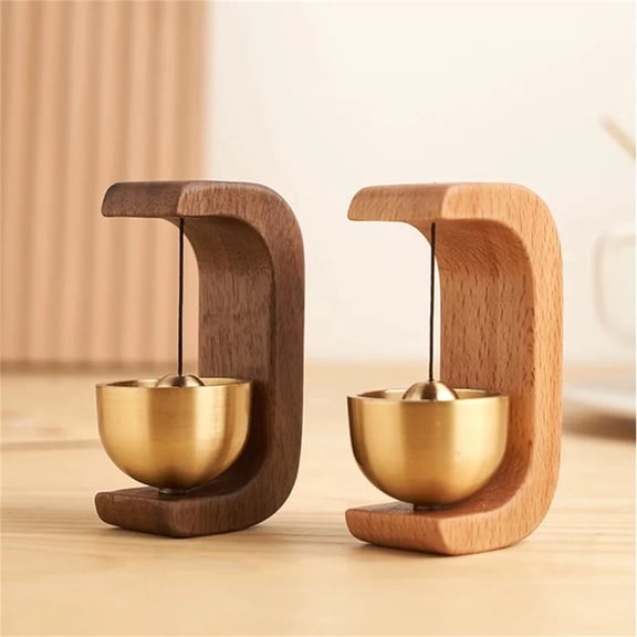 Magnetic Bell for Door Opening – Shopkeepers Bell with Handcrafted Brass – Door Open Chime for Home Store Fridge (Coffee)