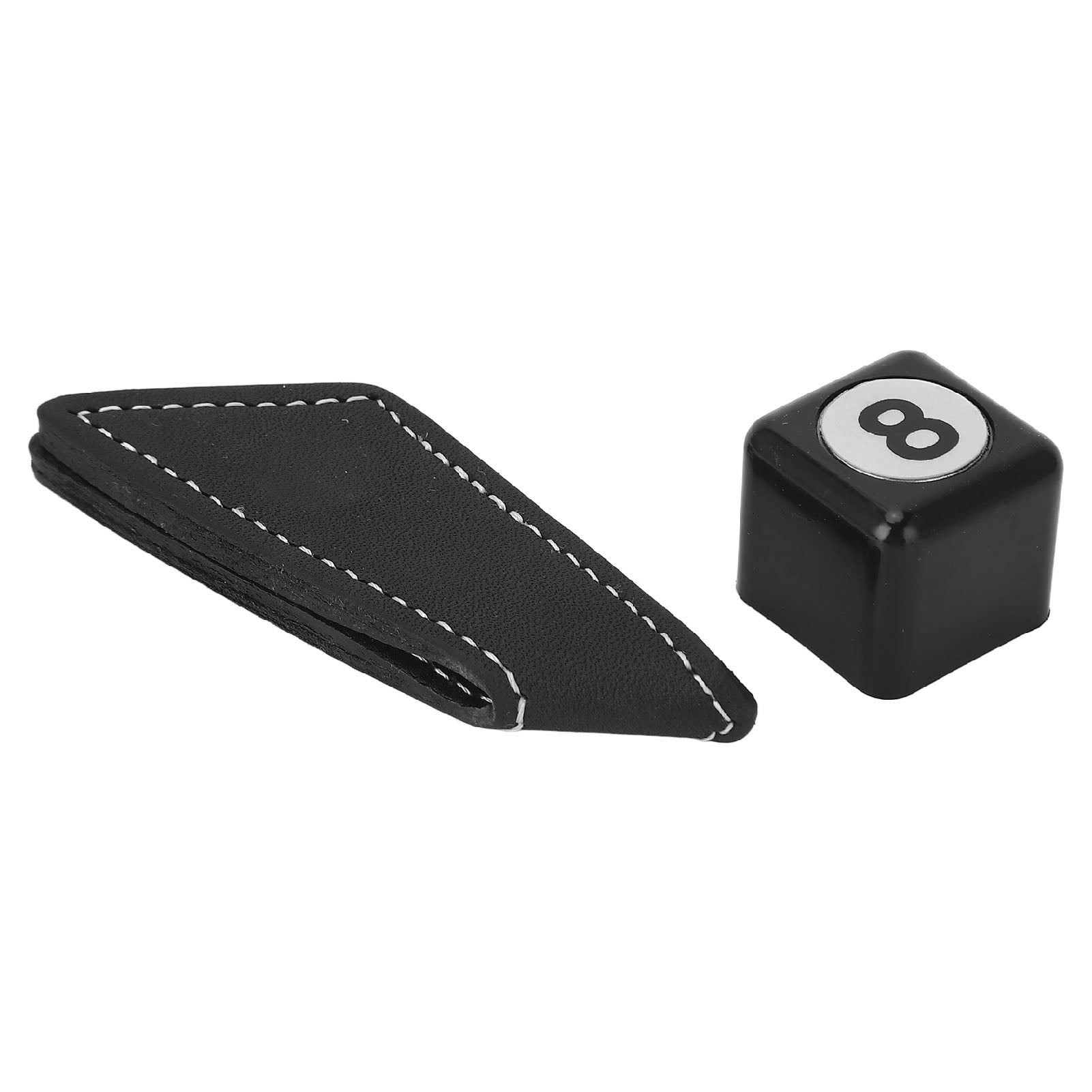 Billiard Chalk Holder Aluminium Alloy Black with Leather Belt