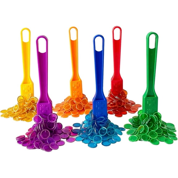 Magnetic Bingo Chips Set- Magnetic Wands with Metal Chips for Counting and Sorting, Educational Activities