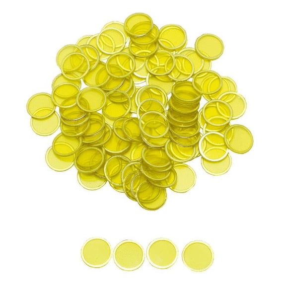 Magnetic Bingo Chips - Yellow - 100 chips - 3/4 inch size - Bingo Markers
