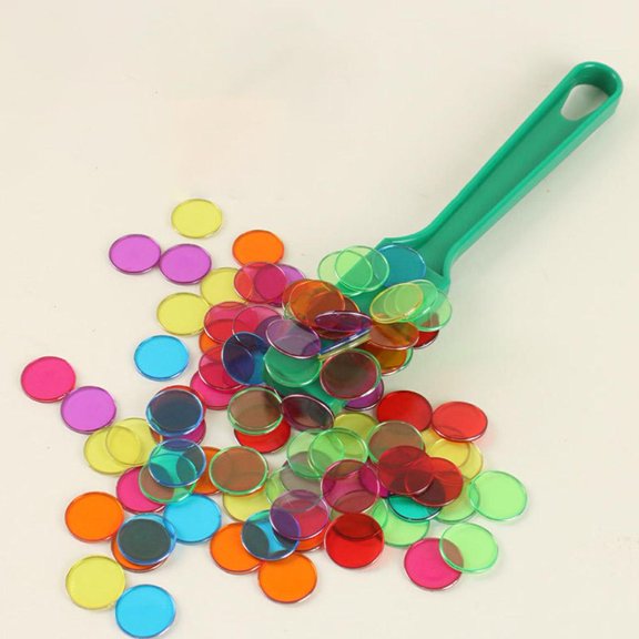 Magnetic Bingo Set with 100 Chips & 5 Colored Sticks, Durable ABS Material with Steel Rings, Essential for Senior Activities or Classic Bingo Games(Red,One size)