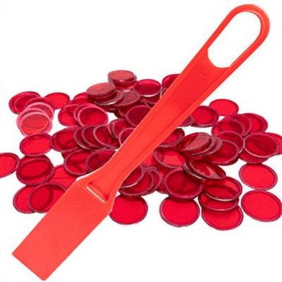 Magnetic Bingo Wand with 100 Bingo Chips - Red