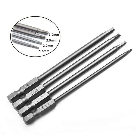 Magnetic Bit Holders 1/4 inch Hex Shank Magnetic Head Screw Driver Screwdriver Drill Bit Long Extension Bar Tools 1.5/2.0/2.5/3.0mm