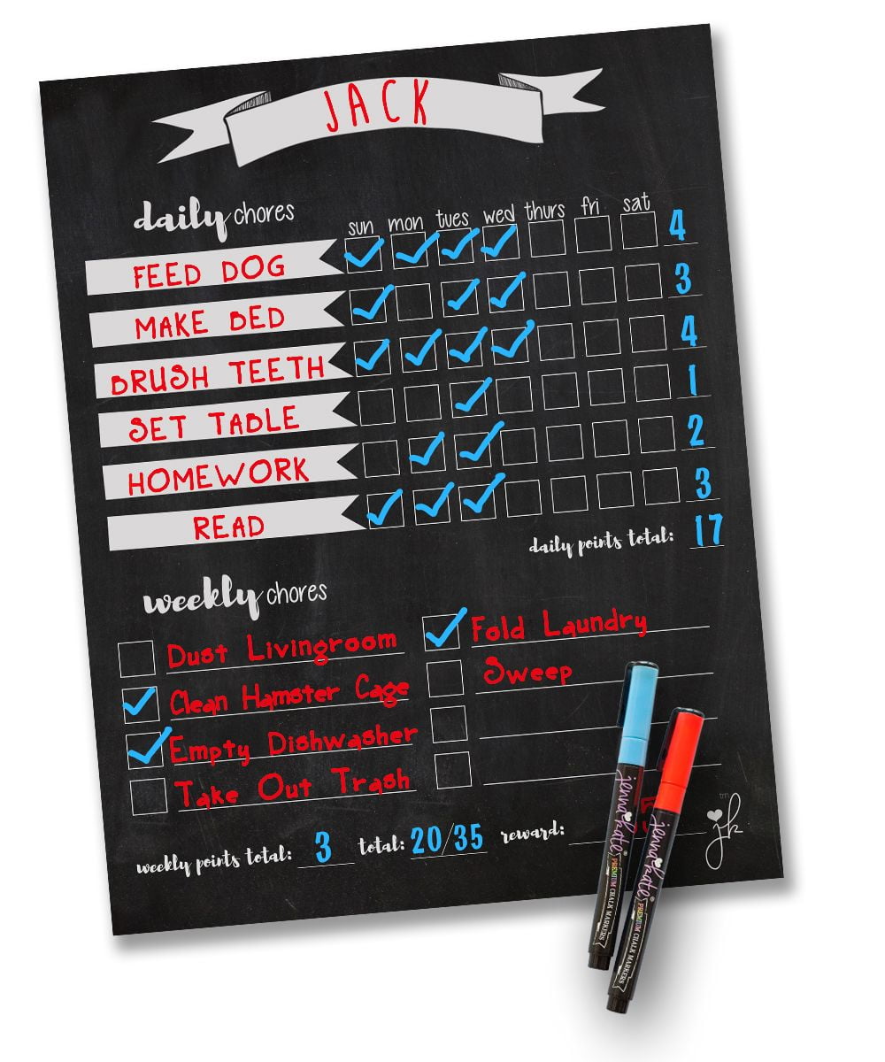 Cleaning Schedule Magnetic Dry Erase Board - Daily Weekly Monthly Chore ...