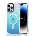 thumbnail image 1 of Magnetic Bling Case for iPhone 14 Pro [Compatible with MagSafe],Gradient Color Clear Glitter Aesthetic Slim Shockproof Protect Sparkle Unique Silicone Phone Cover for Women Girls,Lightblue, 1 of 16