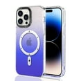 thumbnail image 1 of Magnetic Bling Case for iPhone 14 Pro [Compatible with MagSafe],Gradient Color Clear Glitter Aesthetic Slim Shockproof Protect Sparkle Unique Silicone Phone Cover for Women Girls,Darkblue, 1 of 15