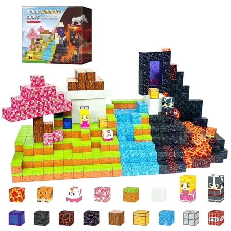 Magnetic Blocks 200-Piece Craft and Building Set for Children 3+