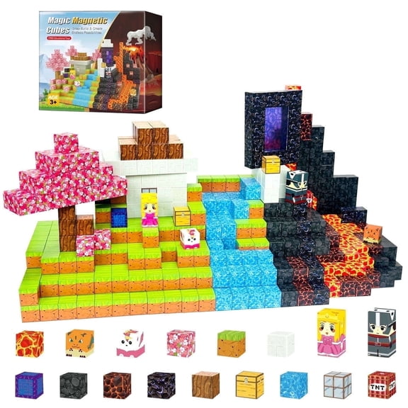 Magnetic Blocks 200-Piece Craft and Building Set for Children 3+