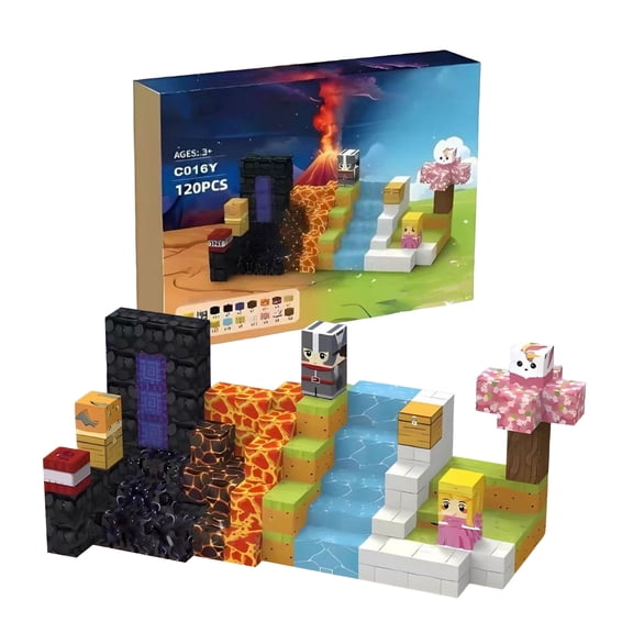 Magnetic Blocks 120PCS Magnetic Building Cubes, DIY Gate of Hell Building Magnet Toys Toddler, STEM Montessori Sensory Toys, Learning Educational Magnetic Building Blocks for Kids Ages 4-8