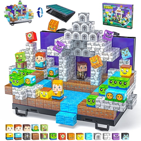 Sbekiev Magnetic Blocks 84PCS Magnetic Building Cube Game, Constructions Toys for Boys & Girls Age 3-4, 5 6 7 8 9 10,Sensory Tiles Building Birthday for Toddlers