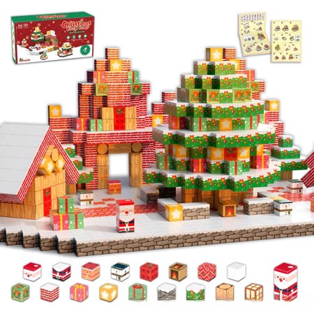 Magnetic Blocks | Christmas Themed Magnetic Blocks, Construction Toys For Boys And Girls Aged 5+ | Meaningful Christmas and Birthday Gifts