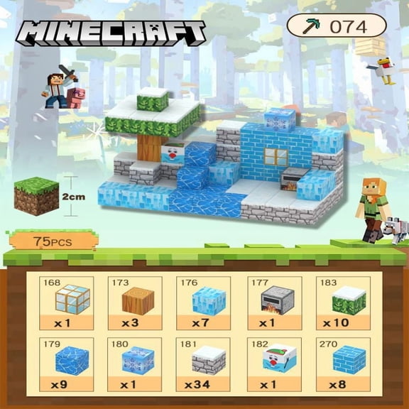 Magnetic Blocks - Minecraft Building Blocks - Construction Toys for Children Ages 4-10 - Building Sets, Birthday Gifts, Christmas Gifts, Gifts for Children Ages 4 and Up