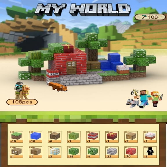 Magnetic Blocks - Minecraft Building Blocks - Construction Toys for Children Ages 4-10 - Building Sets, Birthday Gifts, Christmas Gifts, Gifts for Children Ages 4 and Up