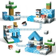 Magnetic Blocks, Snow World Theme 54 PCS Magnetic Tiles, Montessori Learning Toys for 3 to 4 Year, Magnetic Construction Toys for Toddlers 3-6 Years Old, Educational Toys for Boys Girls