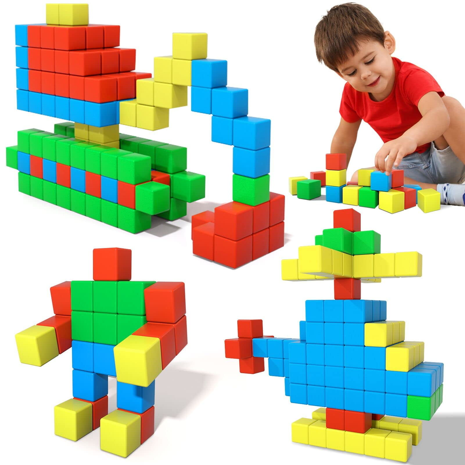 Magnetic Blocks-Build Mine Magnet World Set, Magnetic Toys for