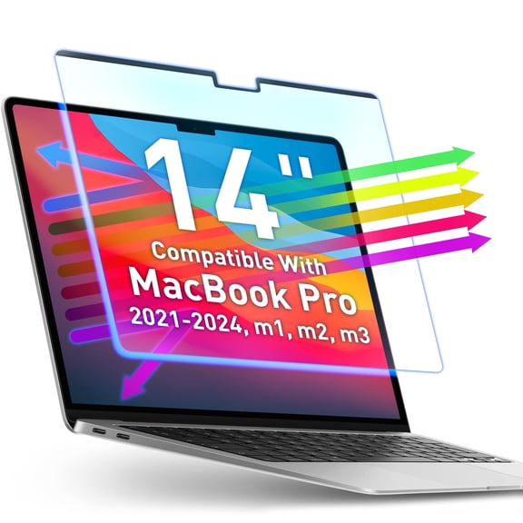 Magnetic Blue Light Screen Compatible With MacBook Pro 14" 2021, 2022, 2023, 2024, M1, M2, M3, M4 Anti-Glare Anti-Blue Light Laptop Screen Protector Filter Blue Light Blocking Filter