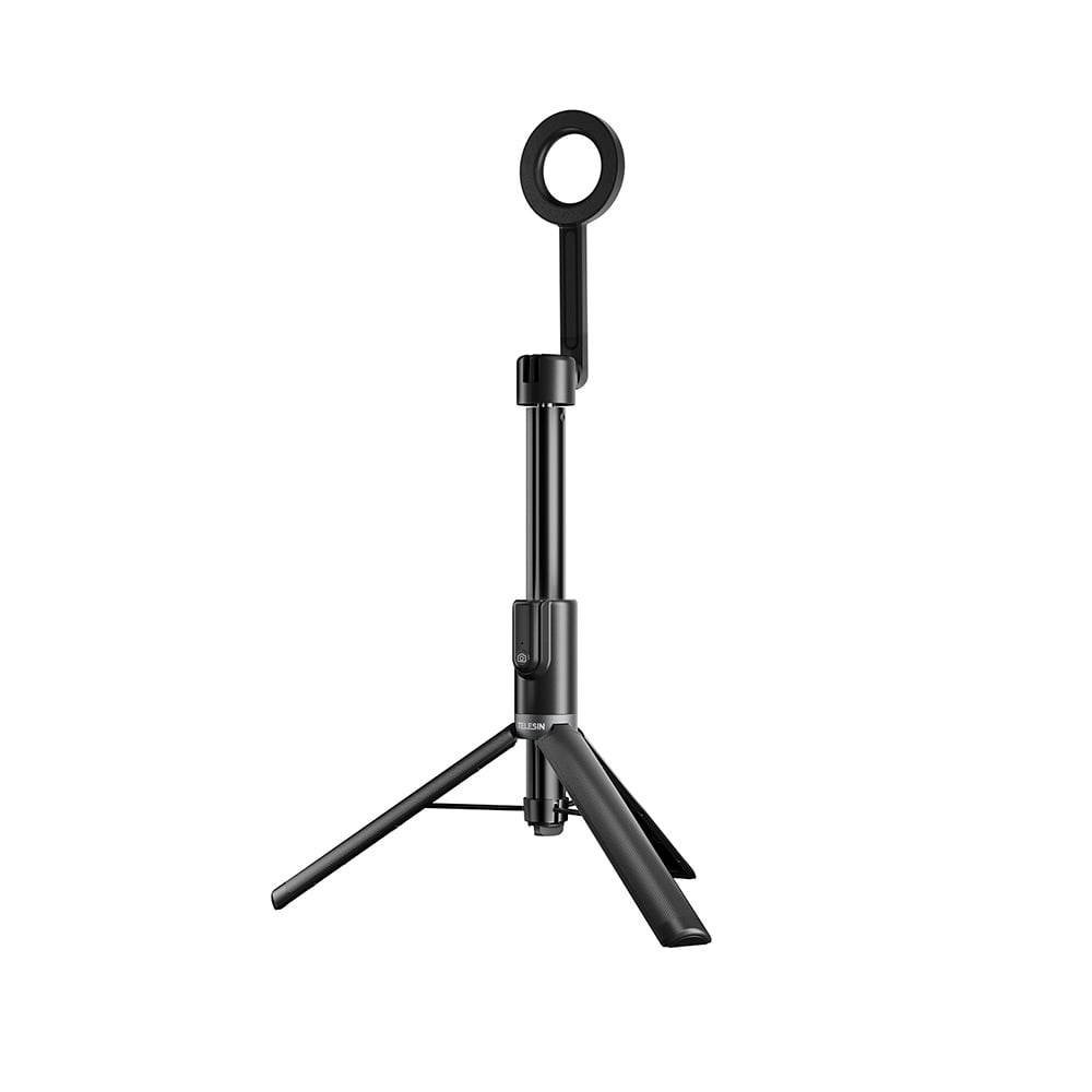 Magnetic Bluetooth Selfie Stick Tripod - Bigcan 360° Rotating Extendable Vlog Phone Stand with Remote Control, 1.3m Aluminum Pole for Travel Outdoor Live Streaming