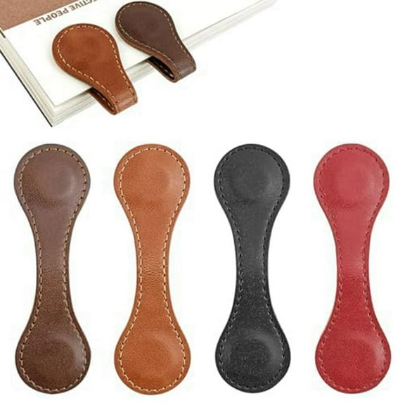 Magnetic Bookmark, 4Pcs Personalized Leather Retro Bookmark Magnetic Page Markers Book Lovers Gift