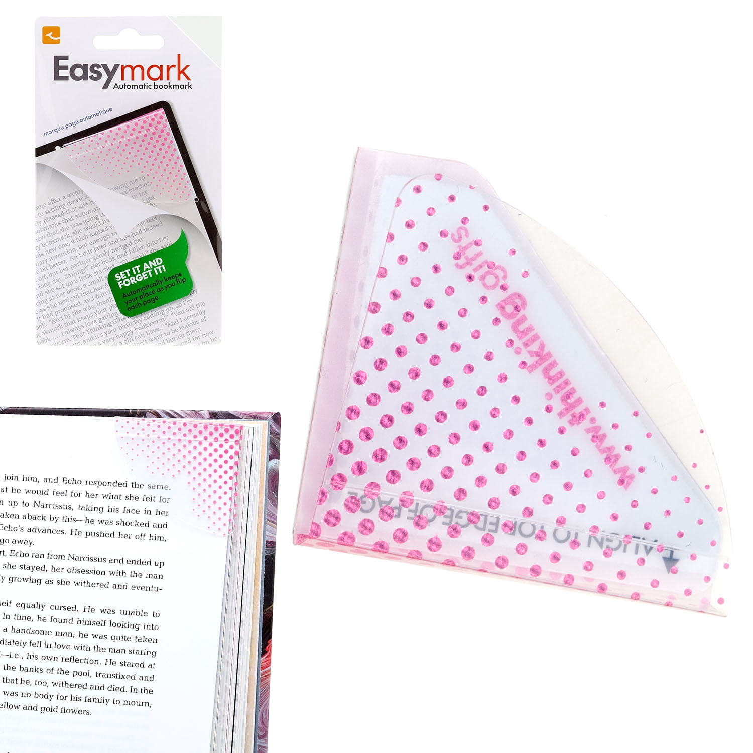 Pink Color Bookmark Thinking Gifts Magnetic Bookmark for Reading - Pink Dots - Walmart.com