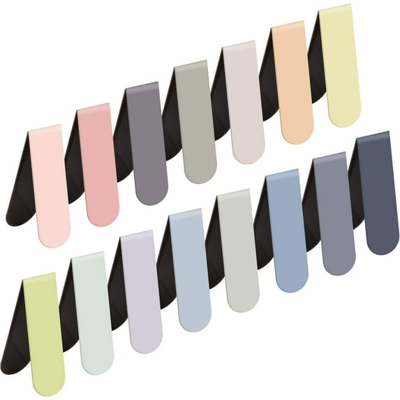 Magnetic Bookmarks, 15PCS Magnetic Cute Bookmark for Teacher, Women, Men & Kids - Solid Colorful Light Bookmarks (Pack of 15)