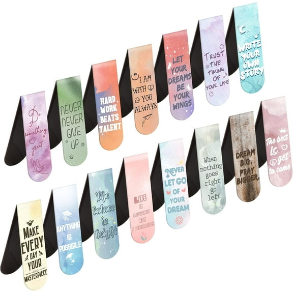 Magnetic Bookmarks, Magnetic Cute Bookmark for Teacher, Women, Men & Kids - Solid Colorful Light Bookmarks