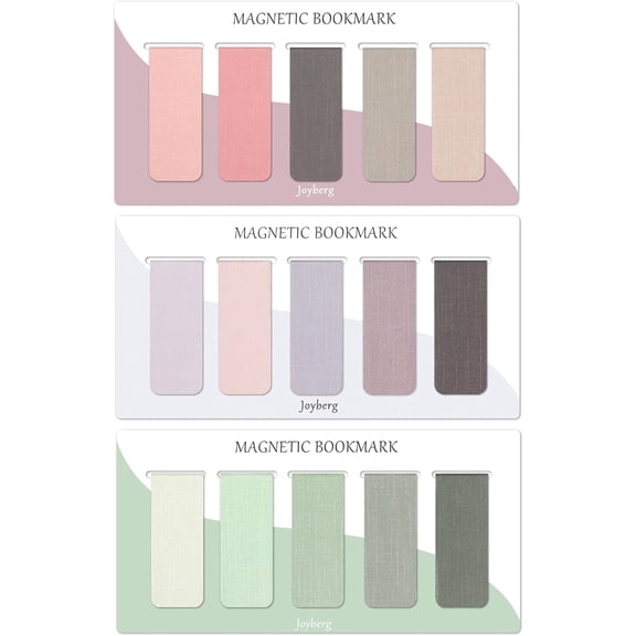 Magnetic Bookmarks, Multicolor, 15 Count, Page Markers for Students Teachers Reading(Misty, Ocean, Emerald)