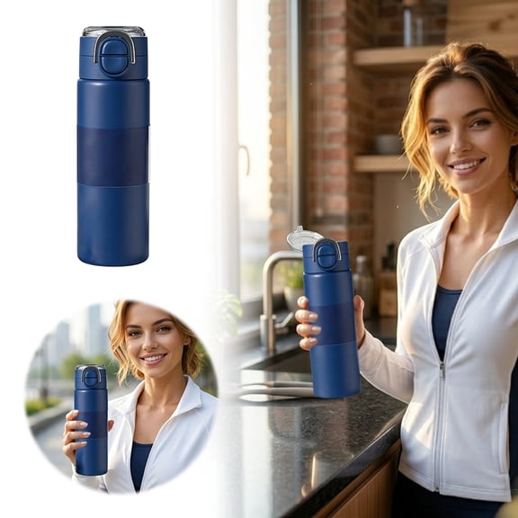 Magnetic Bottle ,1Insulated Water Bottle, Round Mouth Stainless Steel Insulated Water Bottle, Sport Bottle With Compatible Handle, Tripod With Adjustable Angles, Leak Proof,For Gym,Travel