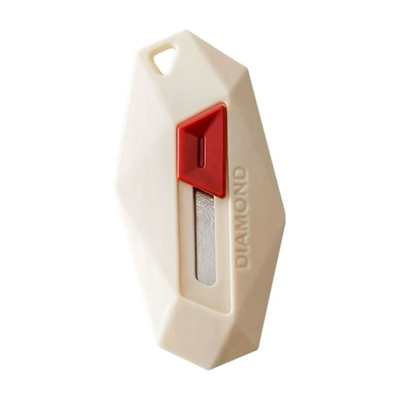 Magnetic Box Cutter Beige, Utility Mini Retractable Opening Tool School Pocket Function Portable Cutting Students Cardboard Craft Cartons Letter Practical Box Cutter