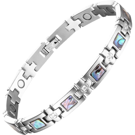 Magnetic Bracelet for Women Titanium Steel Magnetic Bracelet Adjustable Crystal Bracelet with Sizing Tool
