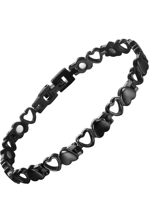 Magnetic Bracelet for Women, Titanium Steel Wristband Brazaletes for Pain Relief Solid Pure Copper Jewelry Gift with Adjustable Tool