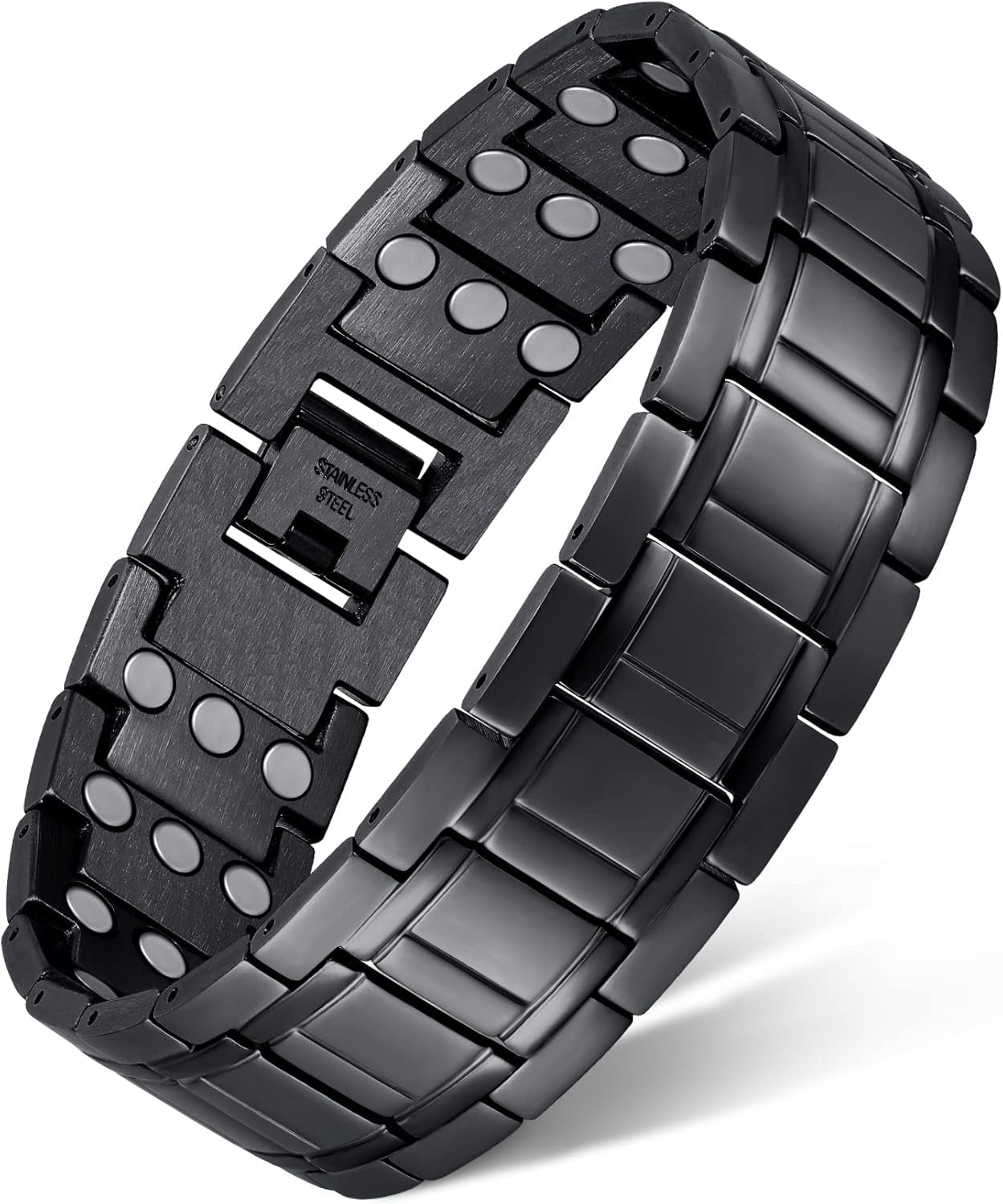Magnetic Bracelets for Men, Stainless Steel Bracelets with 3X Magnets，8.6inches（22cm）