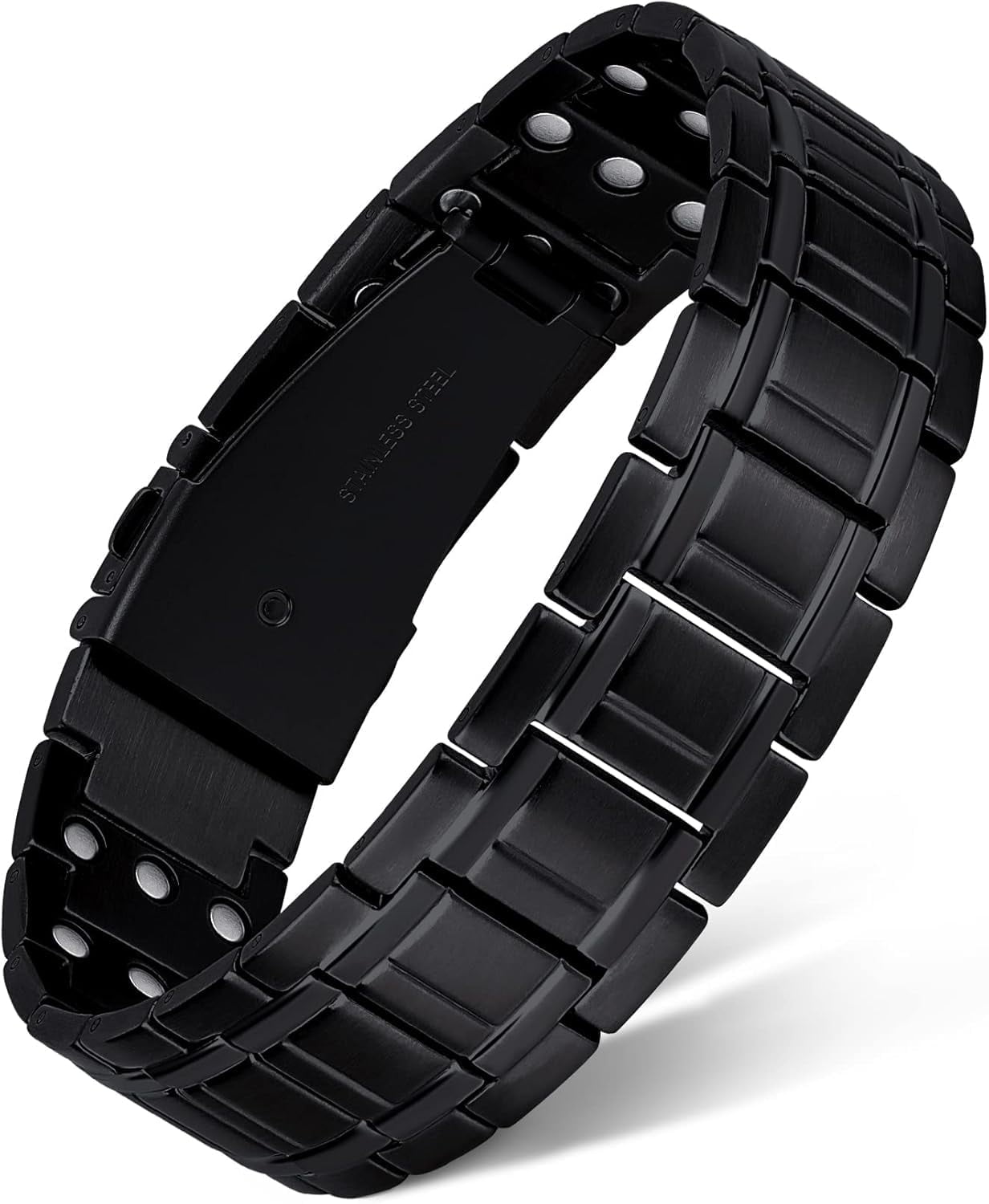Magnetic Bracelets for Men, Stainless Steel Bracelets with 3X Magnets，8.6inches（22cm）