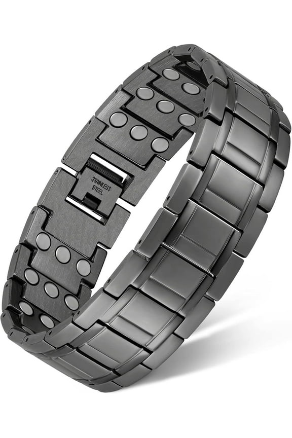 Magnetic Bracelets for Men, Stainless Steel Bracelets with 3X Magnets，8.6inches（22cm）