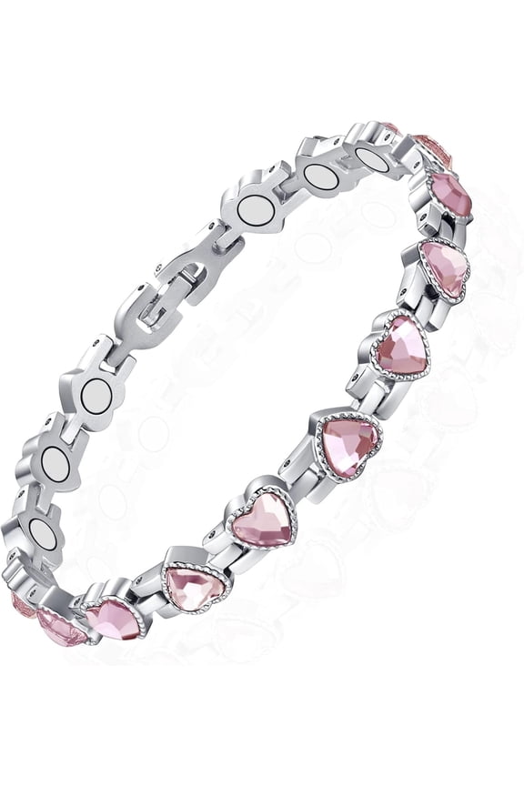 Magnetic Bracelets for Women, Stainless steel Magnetic Bracelet Jewelry Gifts (Pink)