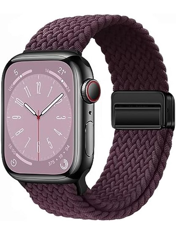 Magnetic Braided Sport Loop for Apple Watch Men Women, Stretchy Breathable Nylon Strap 38/40/41/42mm iWatch Series12 11 10 9 8 7 6 5 4 3 2 1 SE Ultra